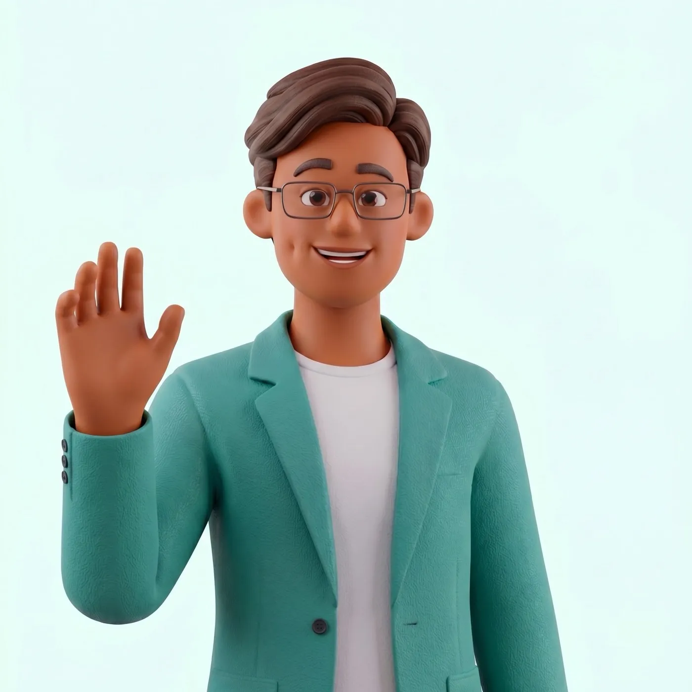 Theo acenando, gesto de apresentação